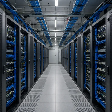 Commercial telecommunications infrastructure in a data center